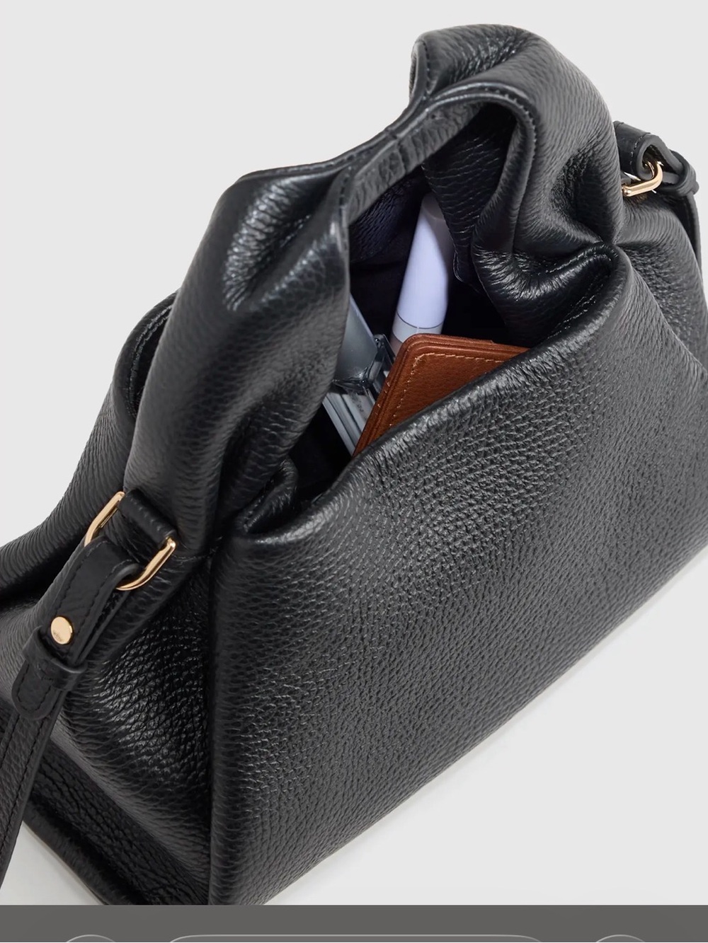 NWT Black Italian Leather Crossbody - Quince Kaia Bag - Picture 4 of 10